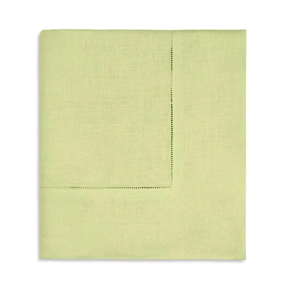 Sferra Festival Rectangle Tablecloth 66x140 Kiwi Linen Hemstitch